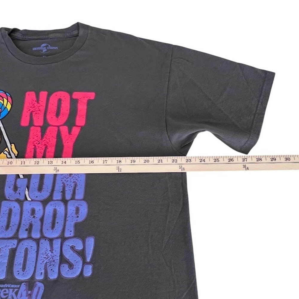 Shrek Gingy Not My Gumdrop‎ Buttons Graphic Tee XL Gray Universal Studios - Picture 5 of 5